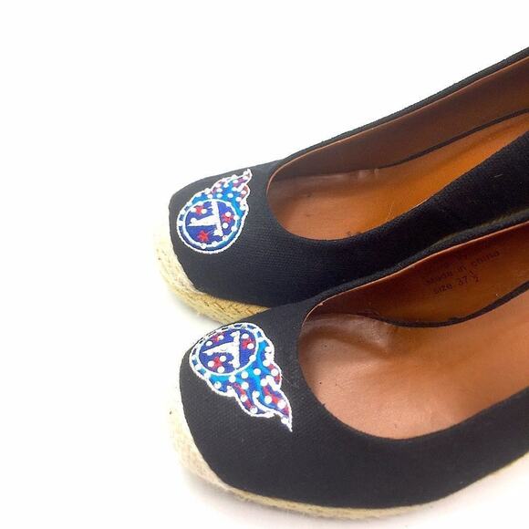 NFL Titans Team Black & Brown Leather Wedges - Picture 4 of 7